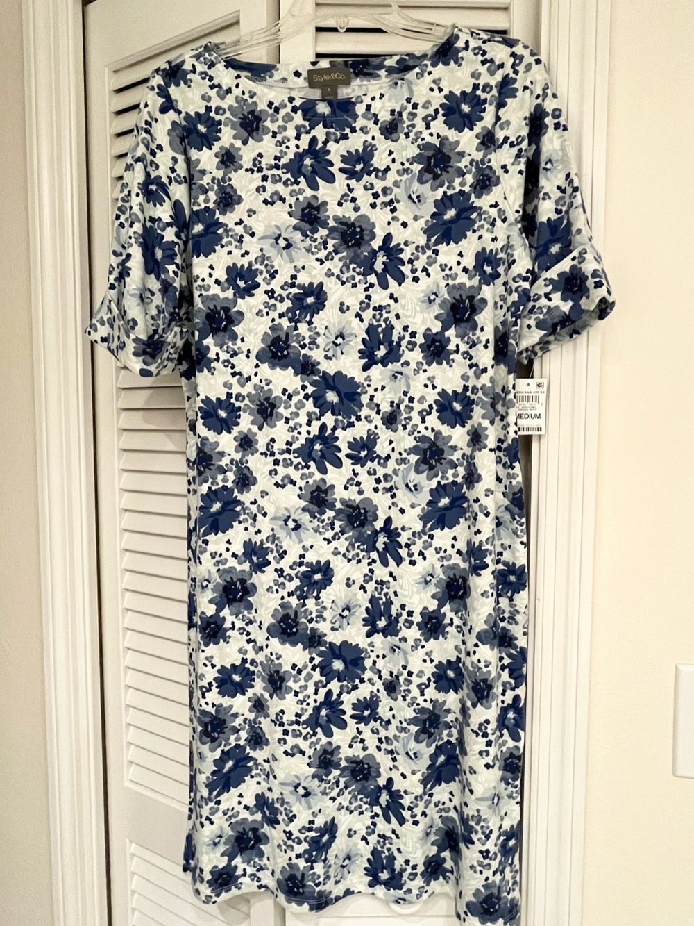 Style & Co. Blue Floral Shift Dress